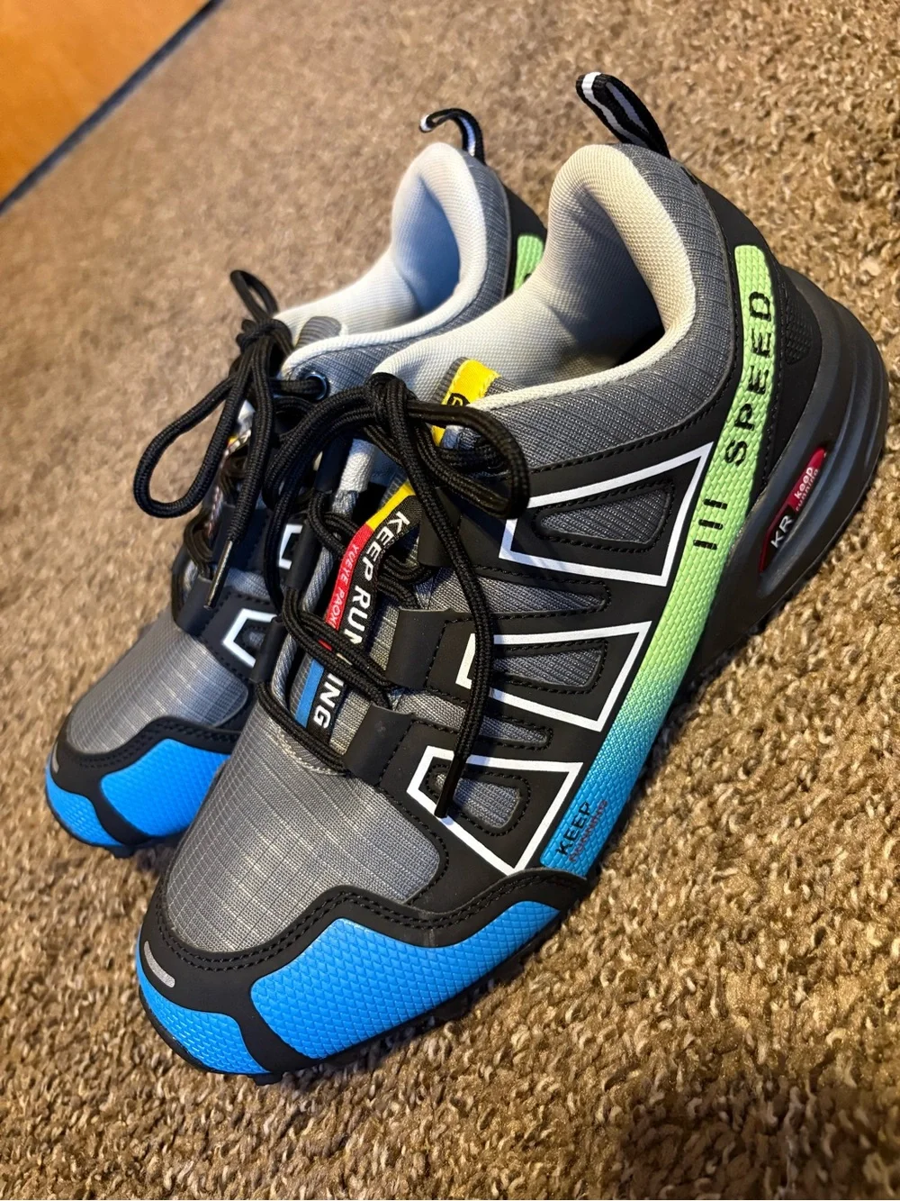 Men's Blue and Gray Athletic Ortho Running Shoes